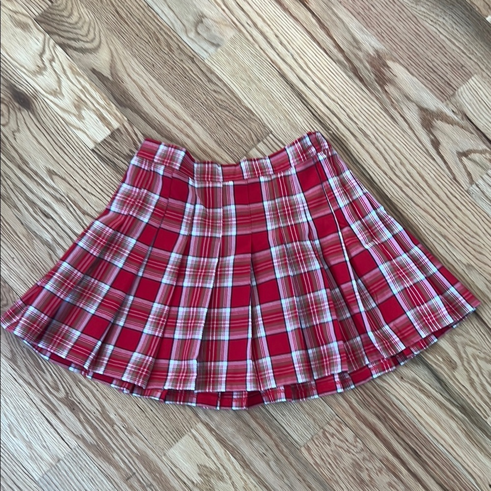 Plaid Red Skirt